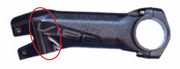 Figure 2: Cracking can occur in the clamping area of the fork steerer tube.
